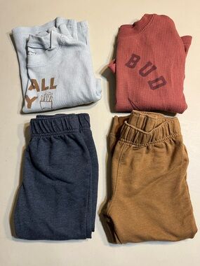 Carter's Kids 4-Piece Set - Light Blue, Rust, Navy & Brown
